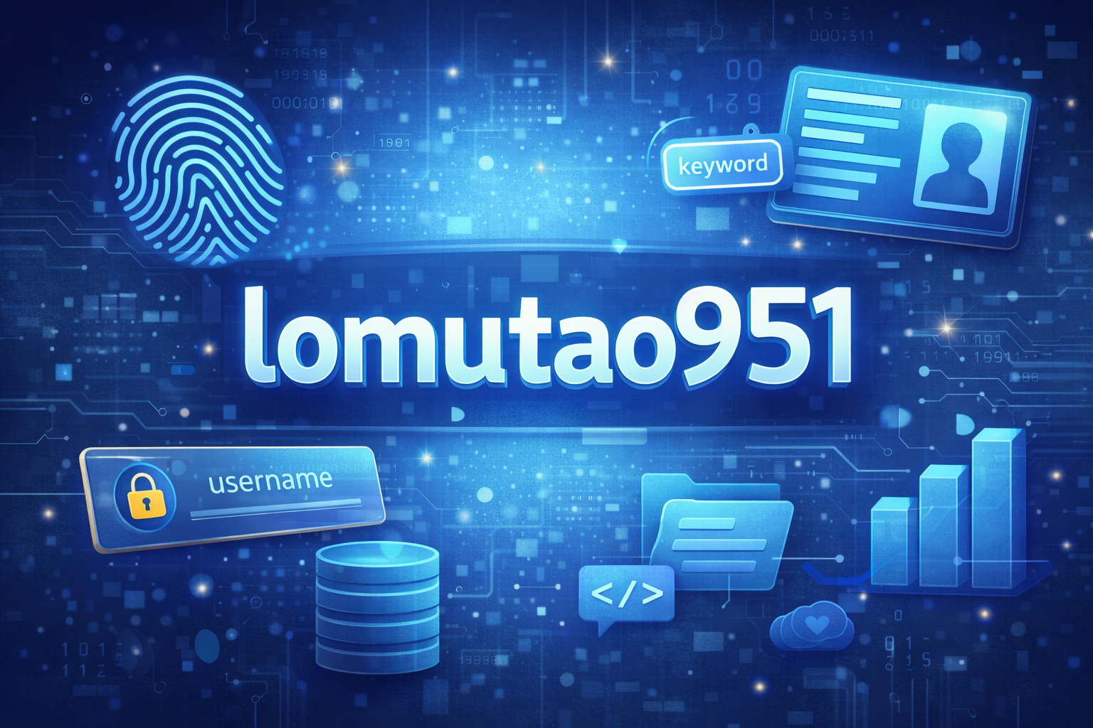 Lomutao951 digital identifier concept with data security and online systems illustration