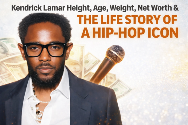 Kendrick Lamar height, age, weight, net worth and life story feature image.