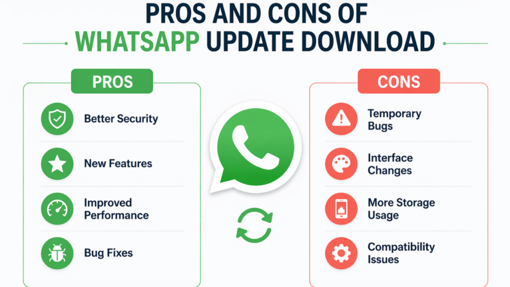 Pros and cons of WhatsApp Update Download